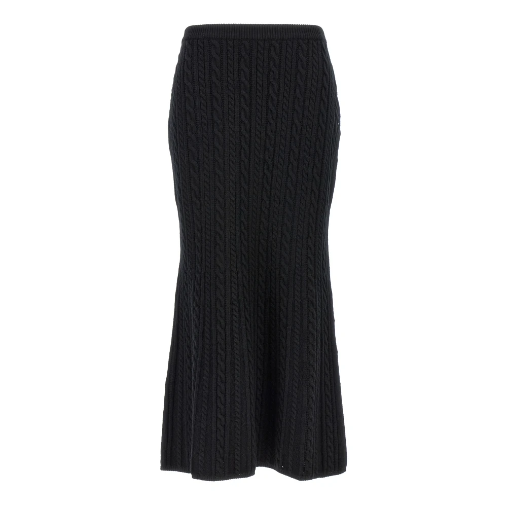 Alessandra Rich Women's Black Maxi Wool Skirt
