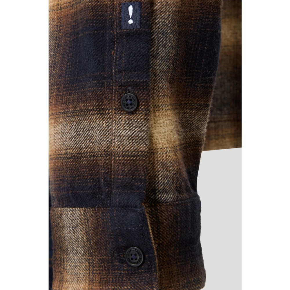 Joop! Geruite shirt met ritssluiting Brown Heren