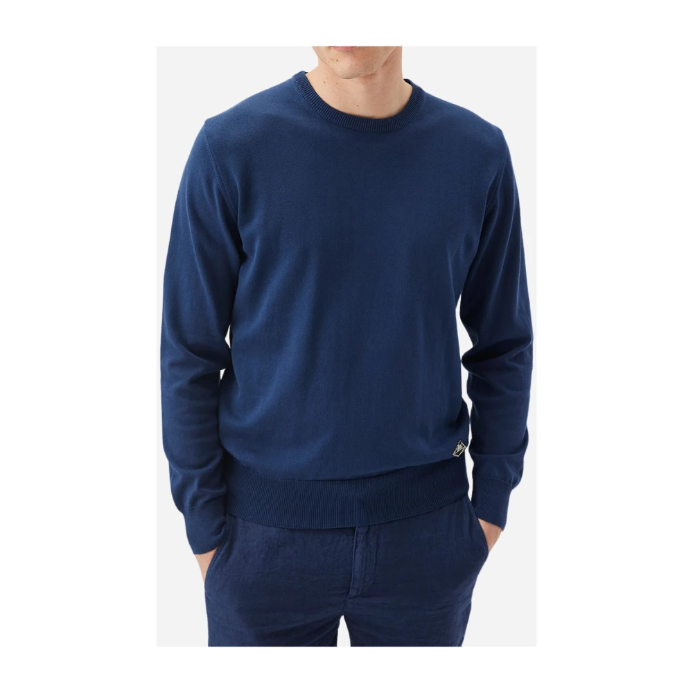 Roy Roger's Klassieke Crew Neck Sweater Blue Heren