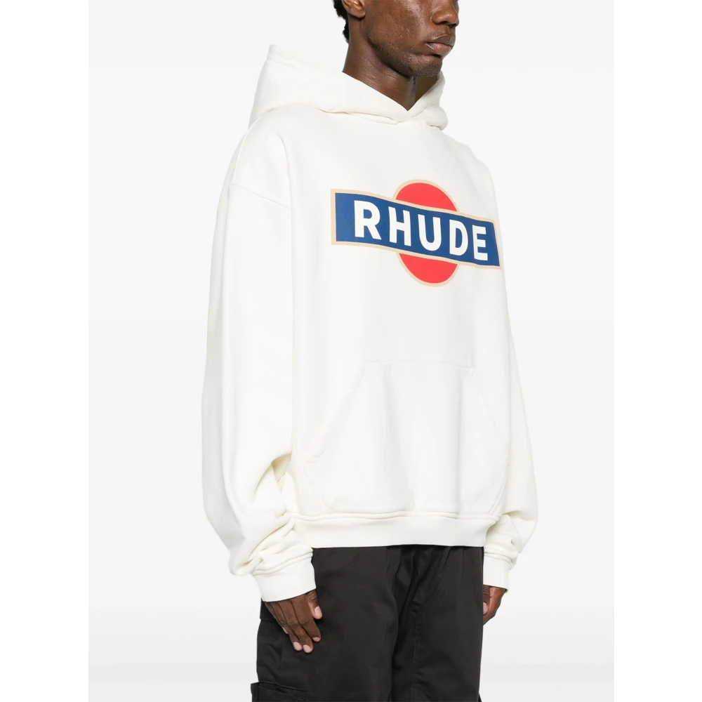 Rhude Vintage Racer Hooded Sweater White Heren