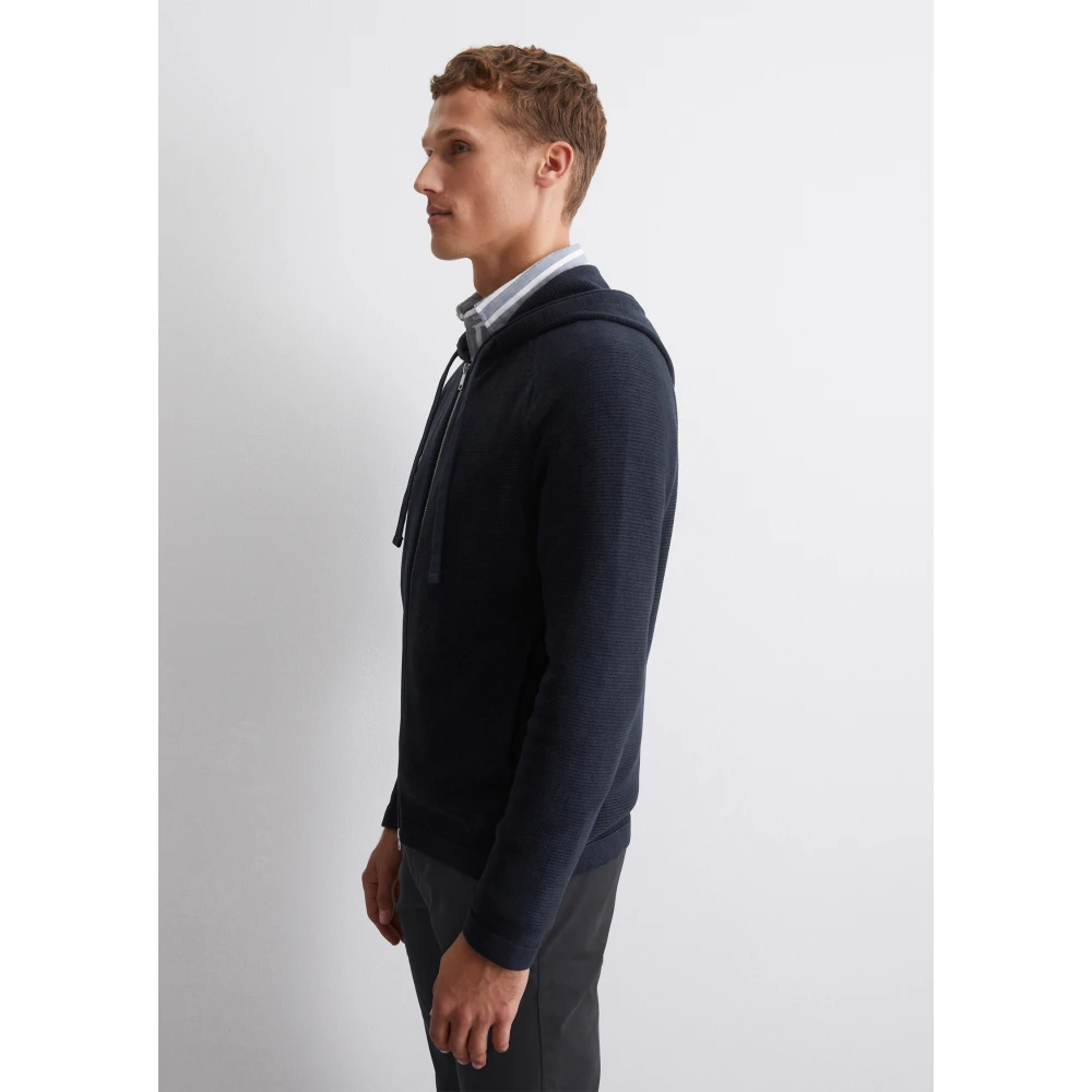 Marc O'Polo Gewone gebreide hoodie Blue Heren