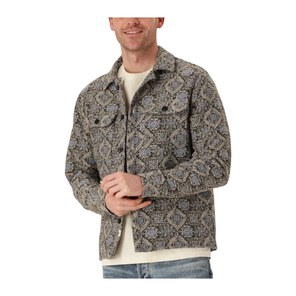 Anerkjendt Blauw Jacquard Overshirt voor Mannen Multicolor Heren