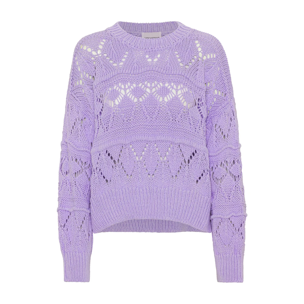 American Dreams Lila Katoenen Trui met Origineel Patroon Purple Dames