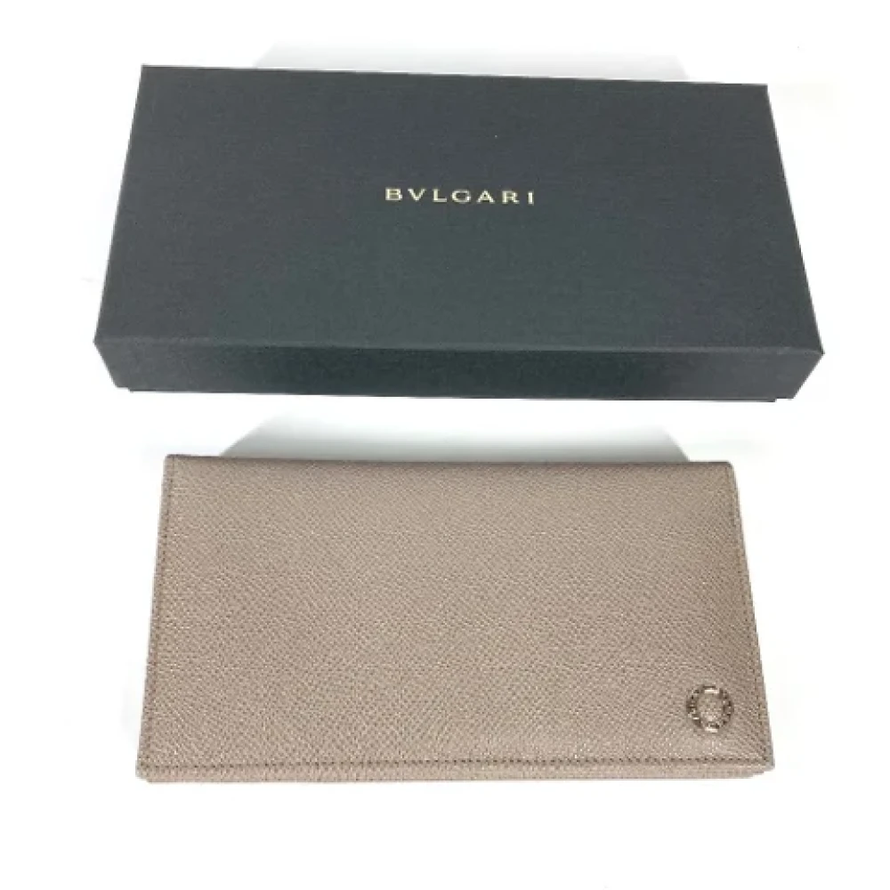 Bvlgari Vintage Pre-owned Leather wallets Gray Dames