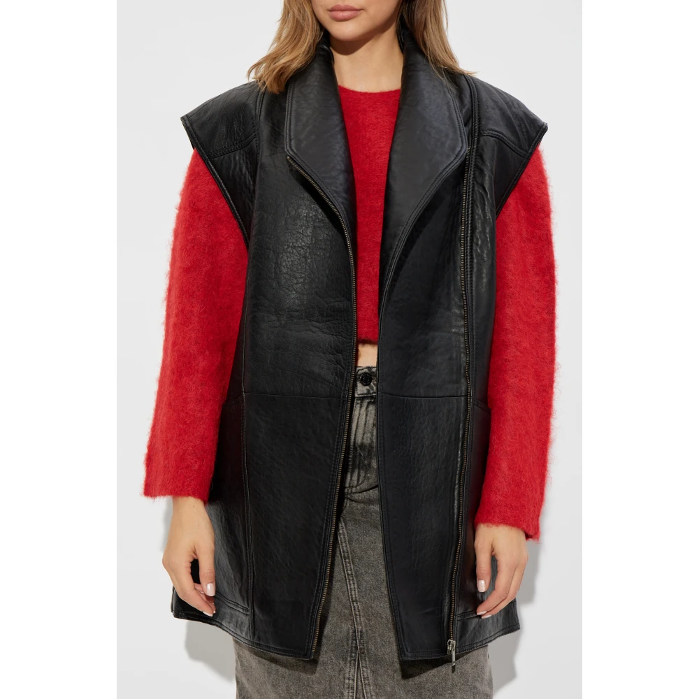 Gestuz Leren vest Gellygz Black Dames