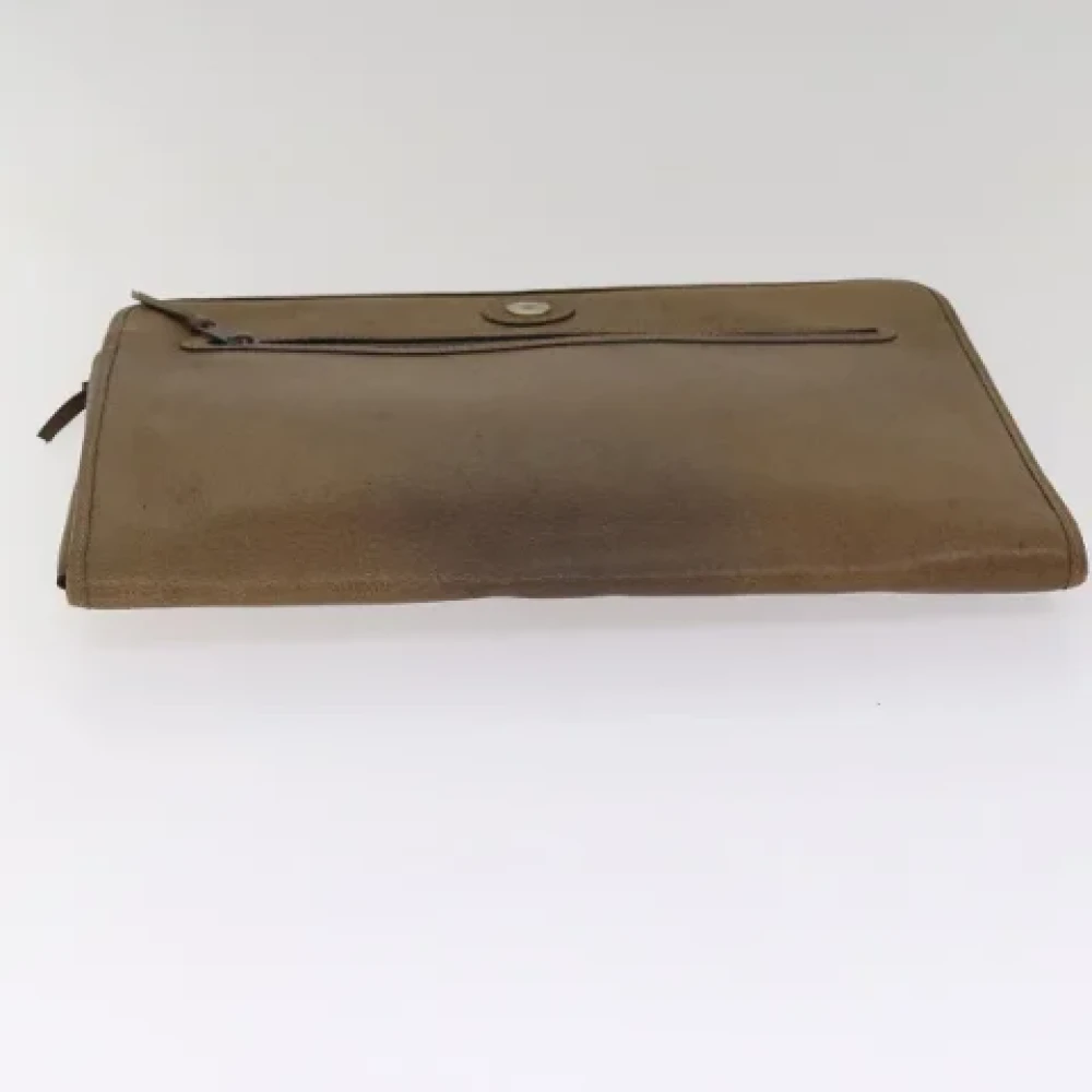 Gucci Vintage Pre-owned Leather clutches Brown Dames
