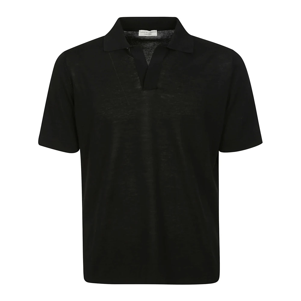 Filippo De Laurentiis Polo Shirt van Katoen met Halve Mouwen Black Heren