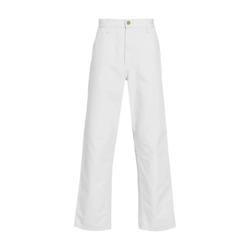 Carhartt WIP Grijze Canvas Straight Leg Broek Gray Heren