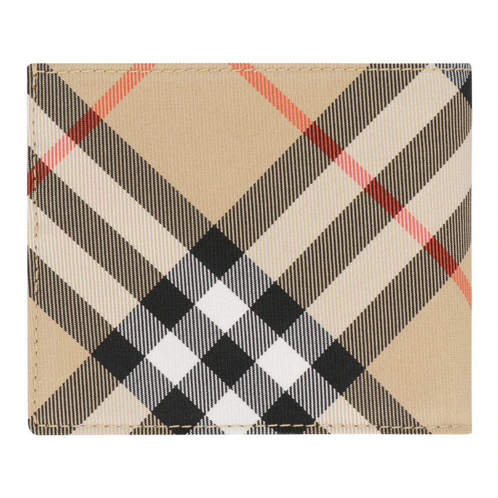 Burberry Geruite Flap Portemonnee Beige Heren