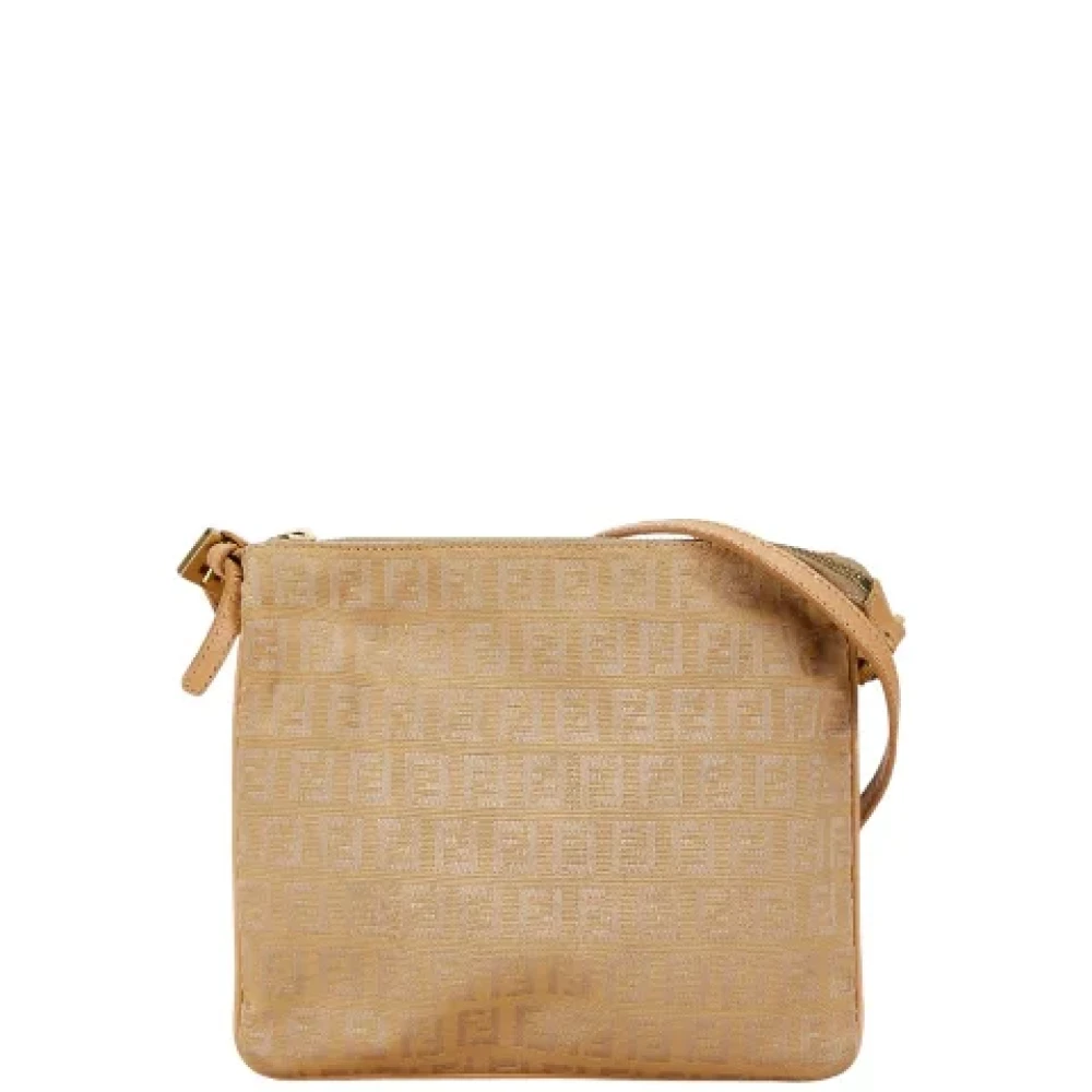 Fendi Vintage Pre-owned Canvas shoulder-bags Beige Dames