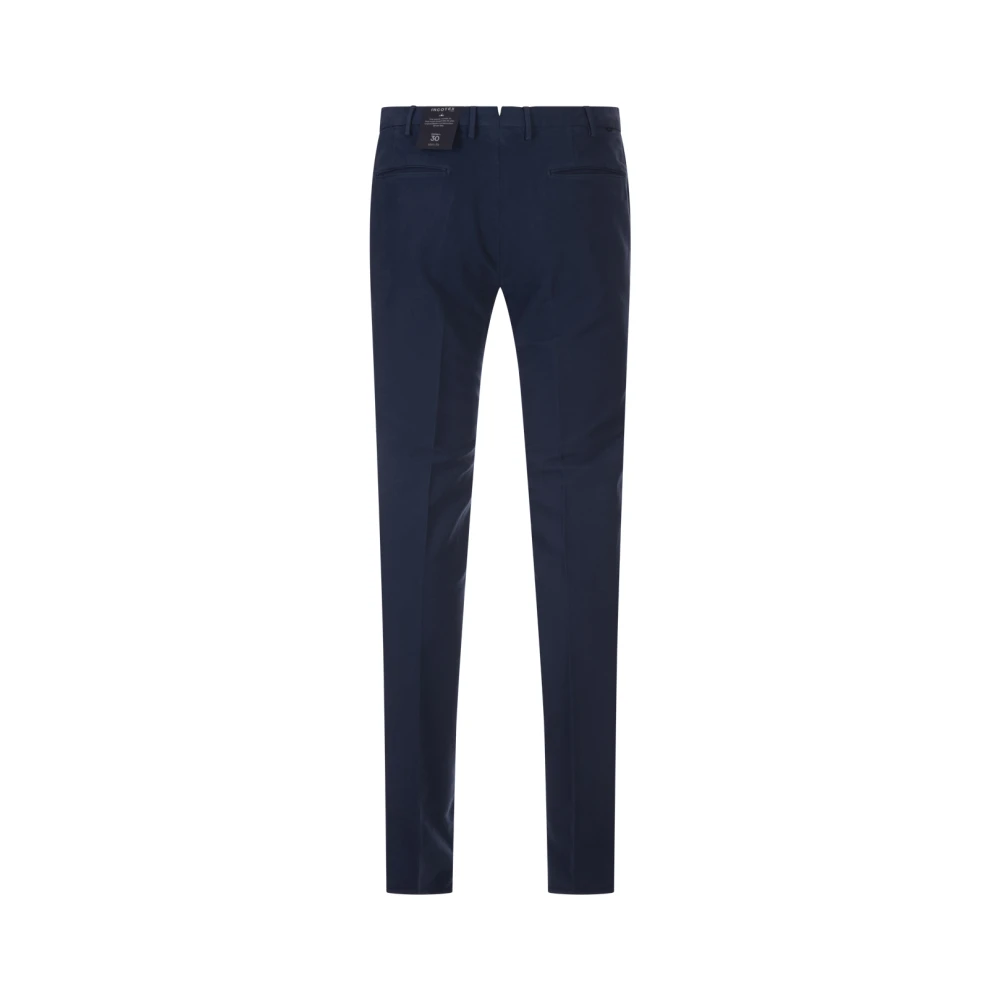 Incotex Blauwe Doeskin Slim Fit Broek Blue Heren