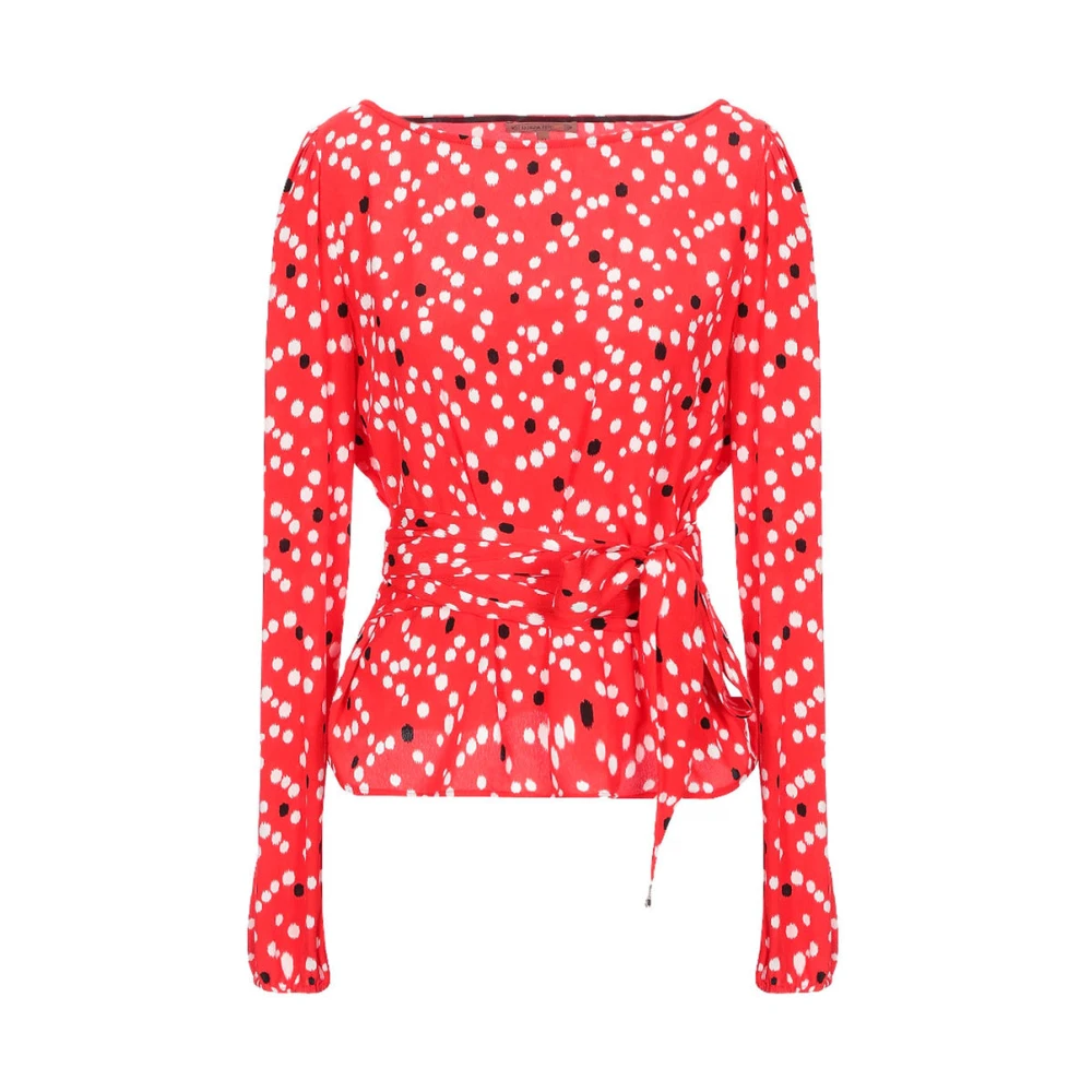 PATRIZIA PEPE Polka Dot Ronde Hals Sweater Red Dames