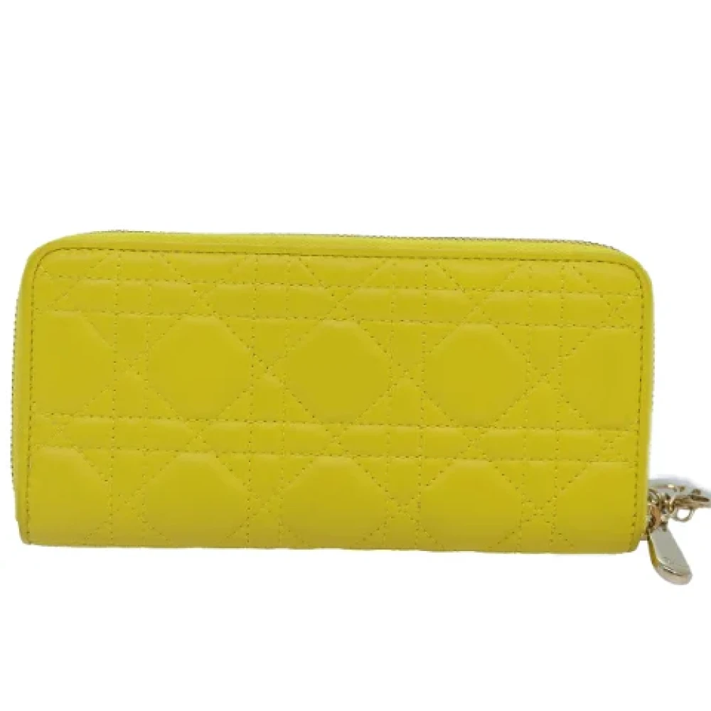 Dior Vintage Pre-owned Leather wallets Yellow Dames