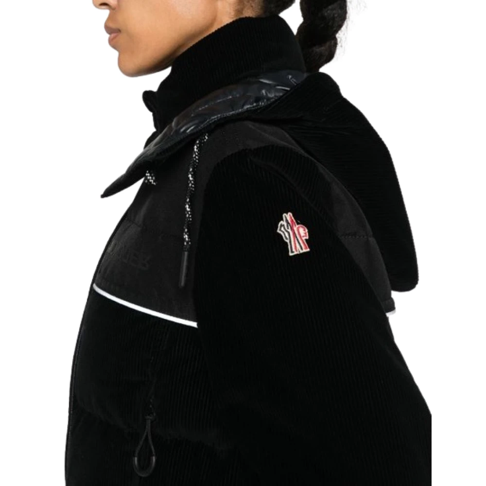 Moncler Ribfluwelen donsjack met Gore-Tex Black Dames