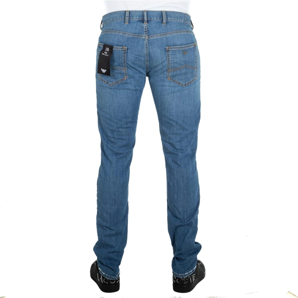 Emporio Armani Stretch Cotton Slim Fit Denim Jeans Blue Heren