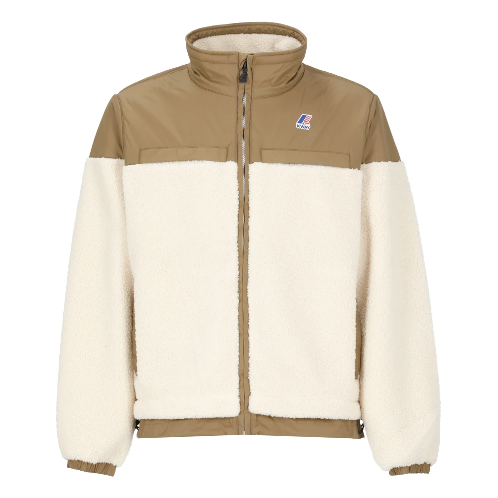 K-way Bruine jas met hoge kraag en teddy-inzetstukken Brown Heren