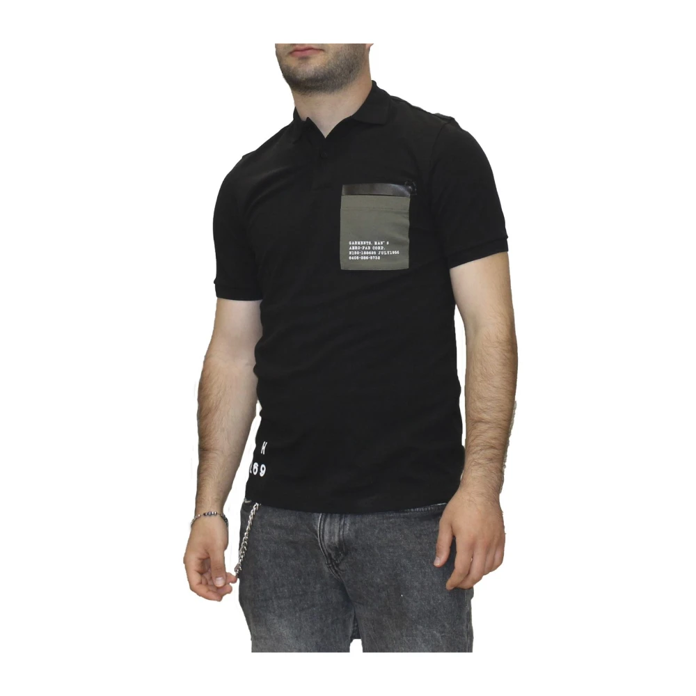 Manuel Ritz Korte Mouw Polo Black Heren