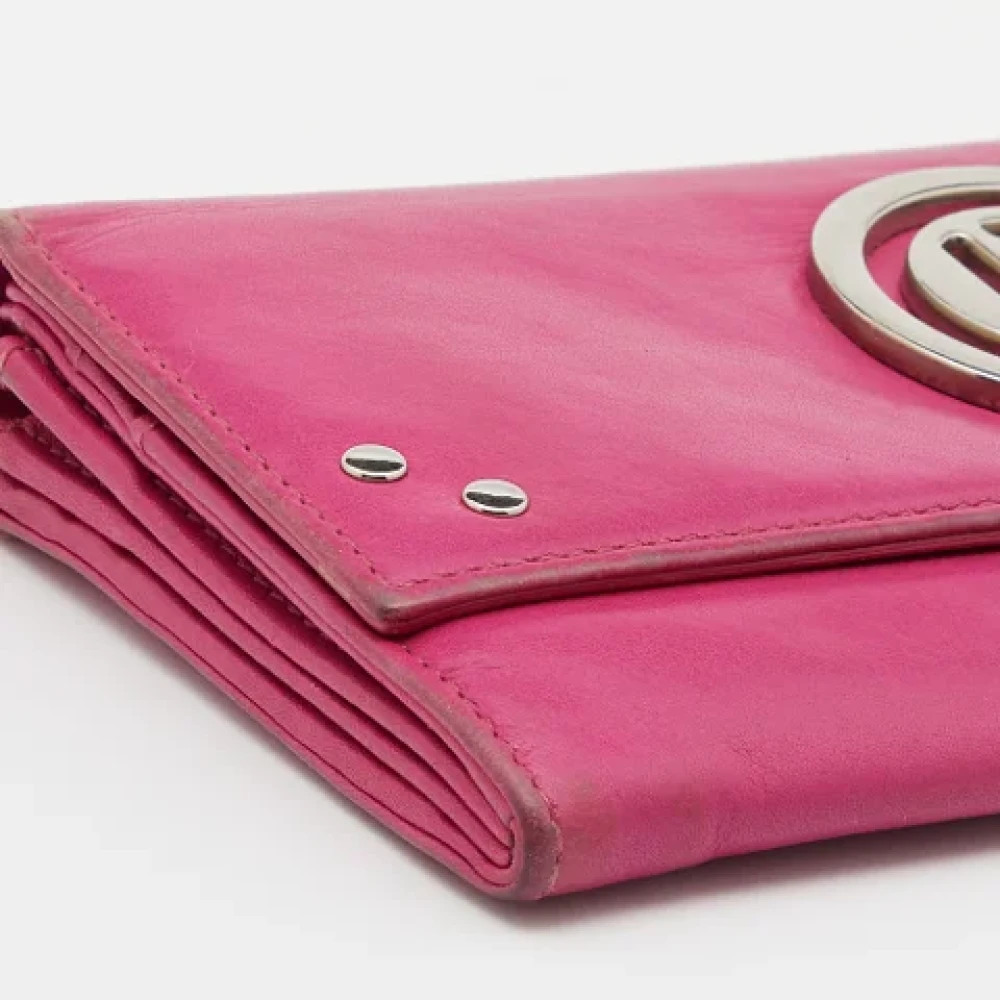 Dior Vintage Pre-owned Leather wallets Pink Dames