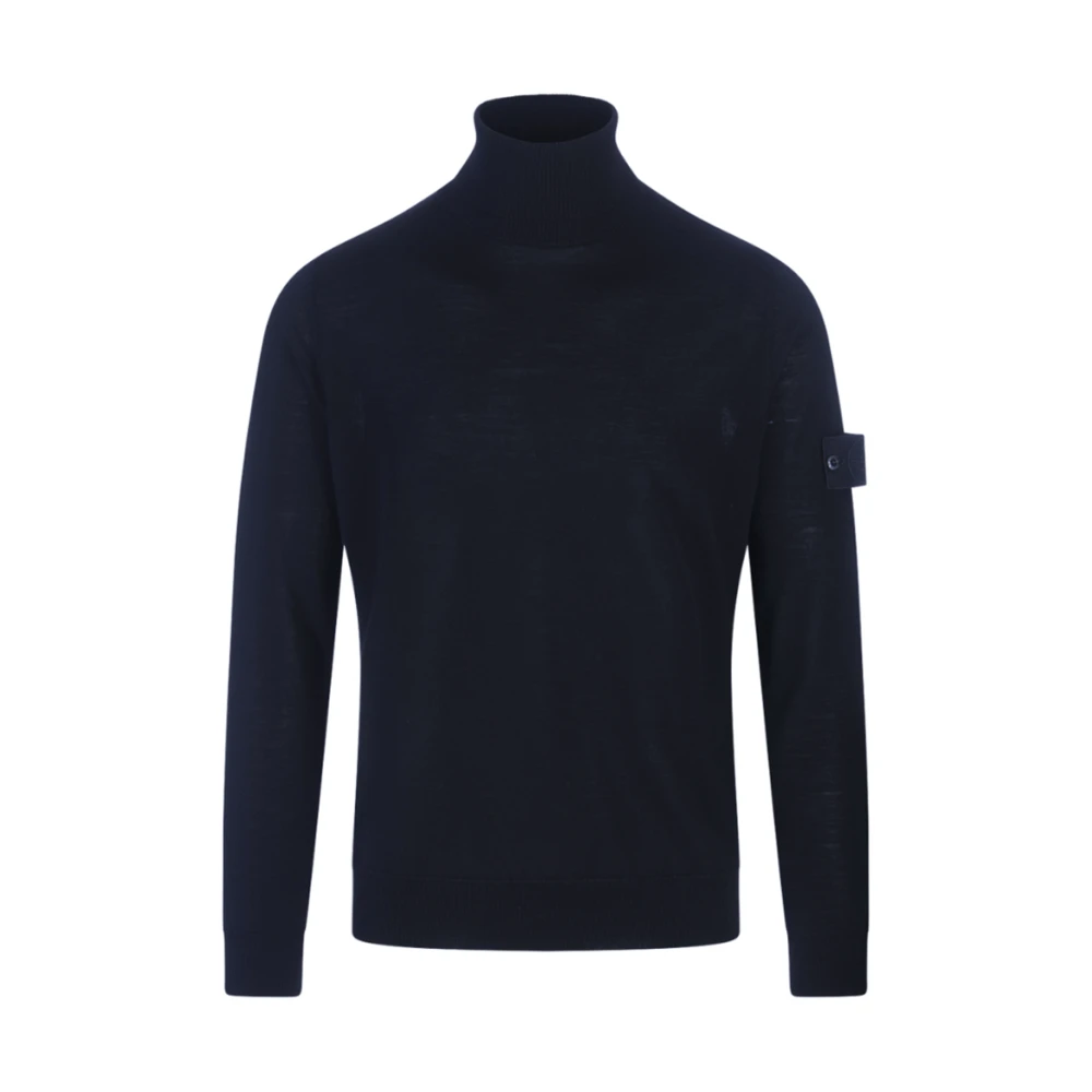 Stone Island Wollen Coltrui in Blauw Blue Heren