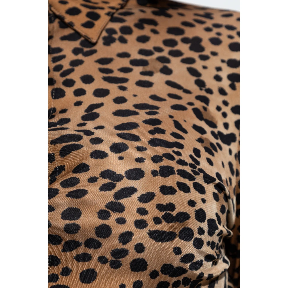 Versace Shirt met dierenmotief Brown Dames