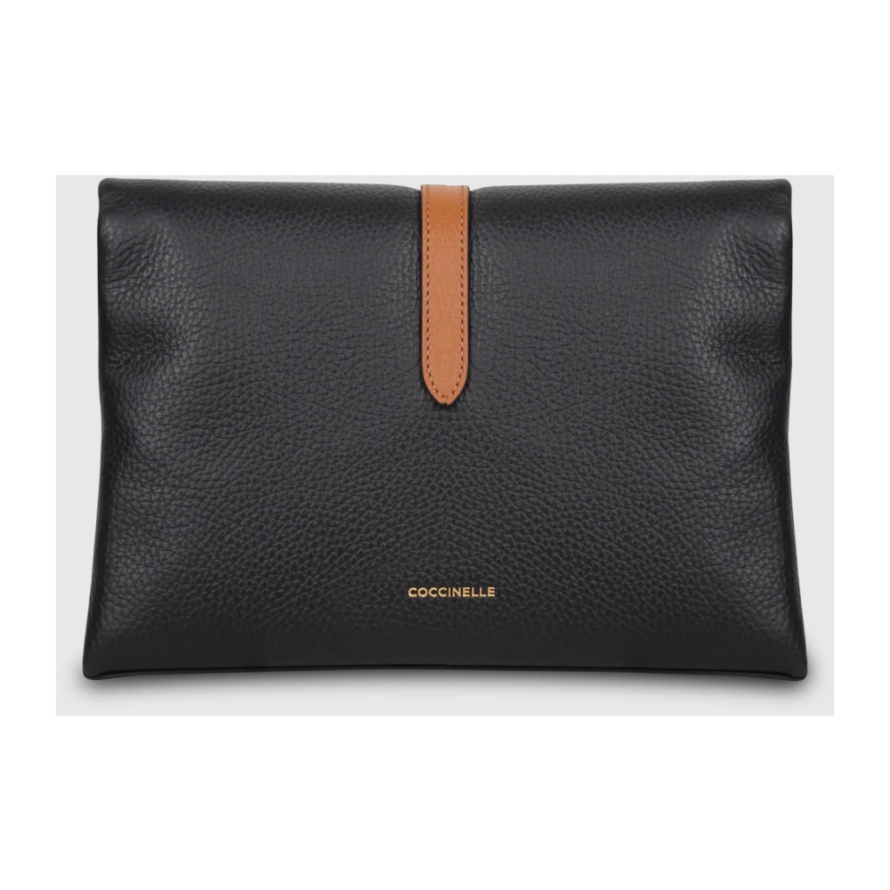 Coccinelle Schoudertas met geribbelde textuur Black Dames