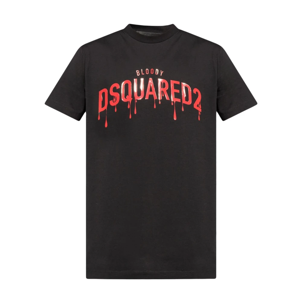 Dsquared2 Logo Print T-shirt Zwart Black Heren
