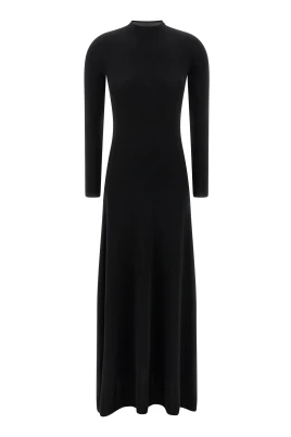 Full Needle Fine Cashmere Silk Crewneck Column Dress