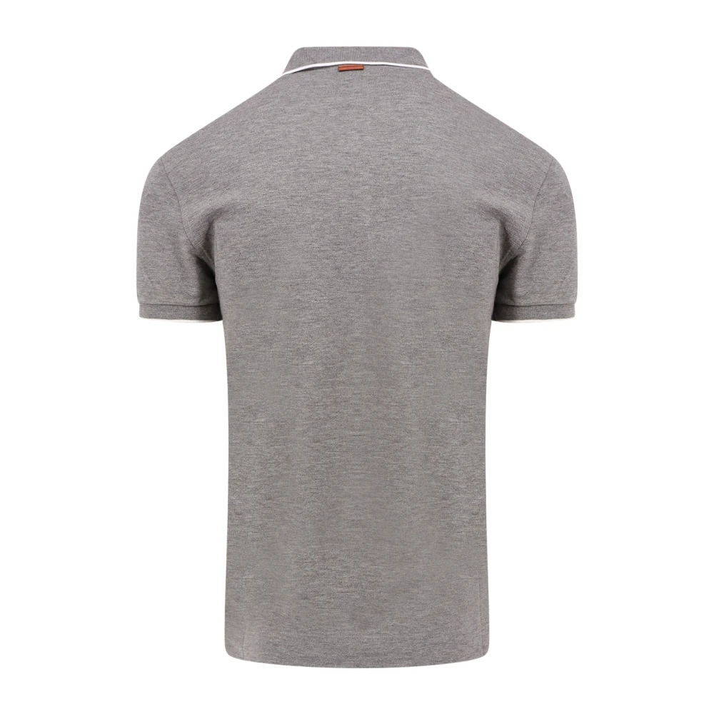 Ermenegildo Zegna Grijze Katoenen Poloshirt Gray Heren