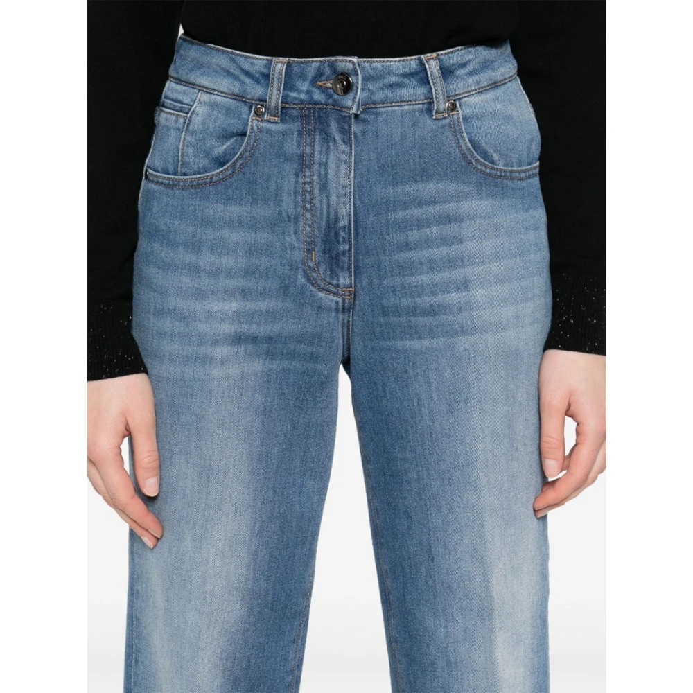 PESERICO Stijlvolle Panta Broek Blue Dames