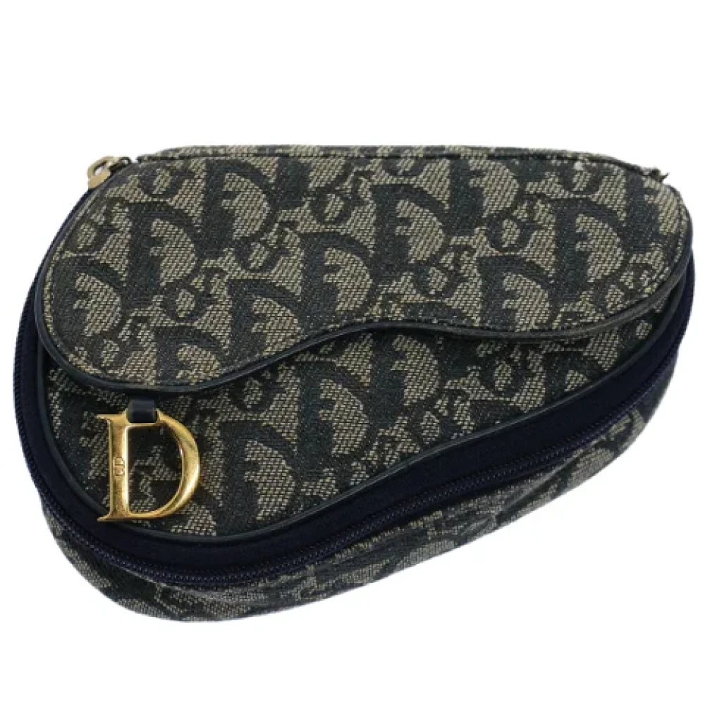 Dior Vintage Pre-owned Canvas clutches Blue Dames
