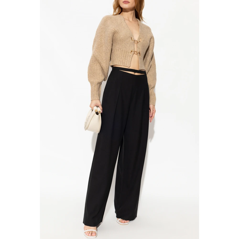 Cult Gaia Geribbelde cardigan 'Casella' Beige Dames