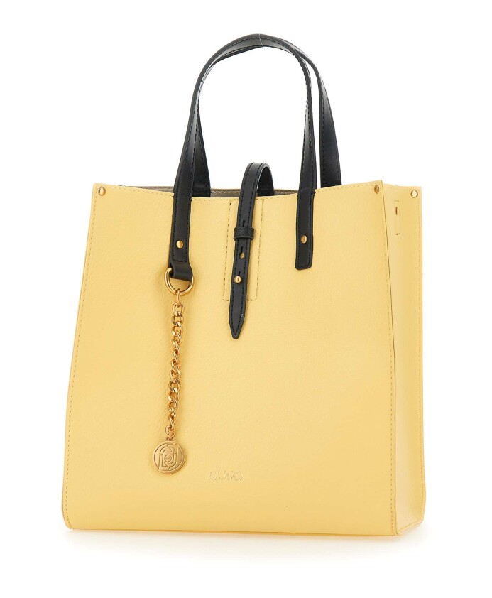 gele-vegan-leren-shopper-tas