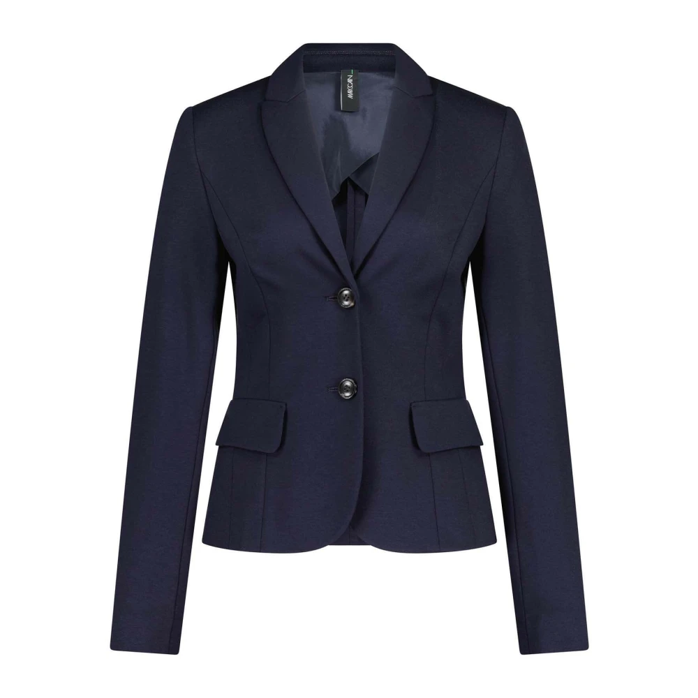 Marc Cain Women's Blue Blazers, Xl, Fitted Jersey Blazer Elegant Style