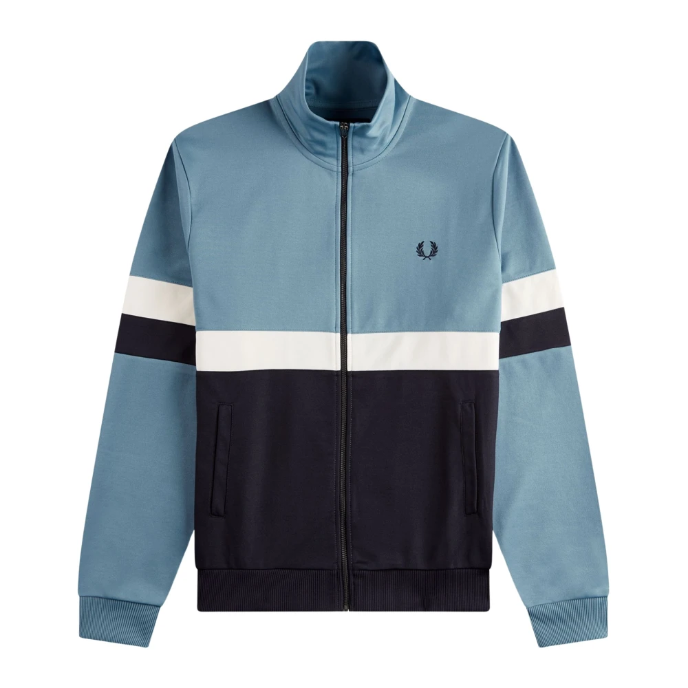 Fred Perry Panelled Trainingsjack Ash Blauw Multicolor Heren