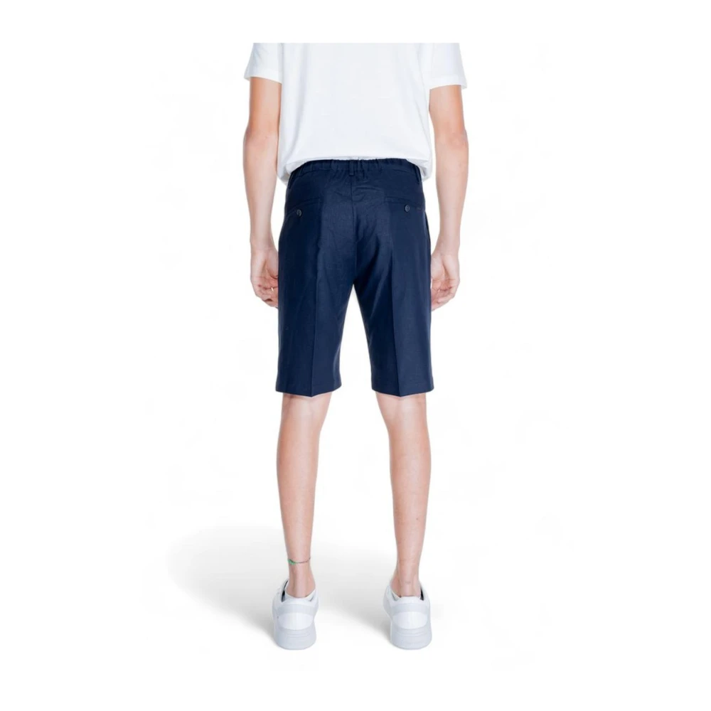 Antony Morato Linnen Viscose Bermuda Shorts Collectie Blue Heren