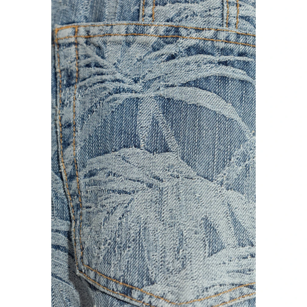 Palm Angels Wijde broekspijpen jeans Blue Dames