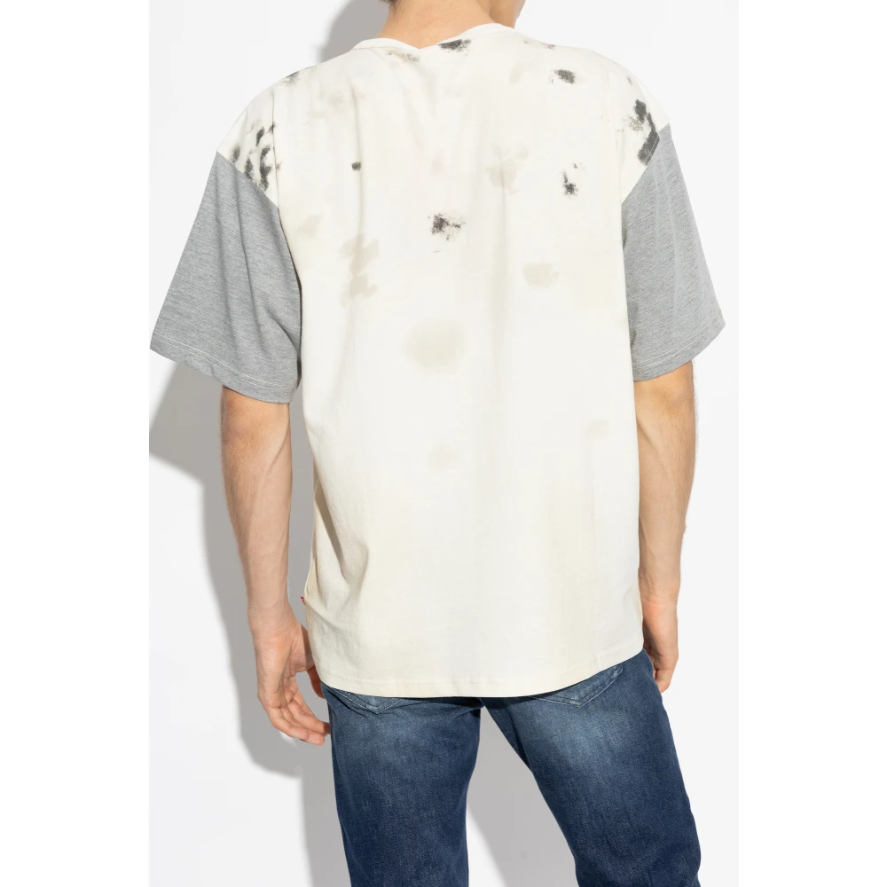 Diesel T-shirt T-Boxt-Q4 Beige Heren