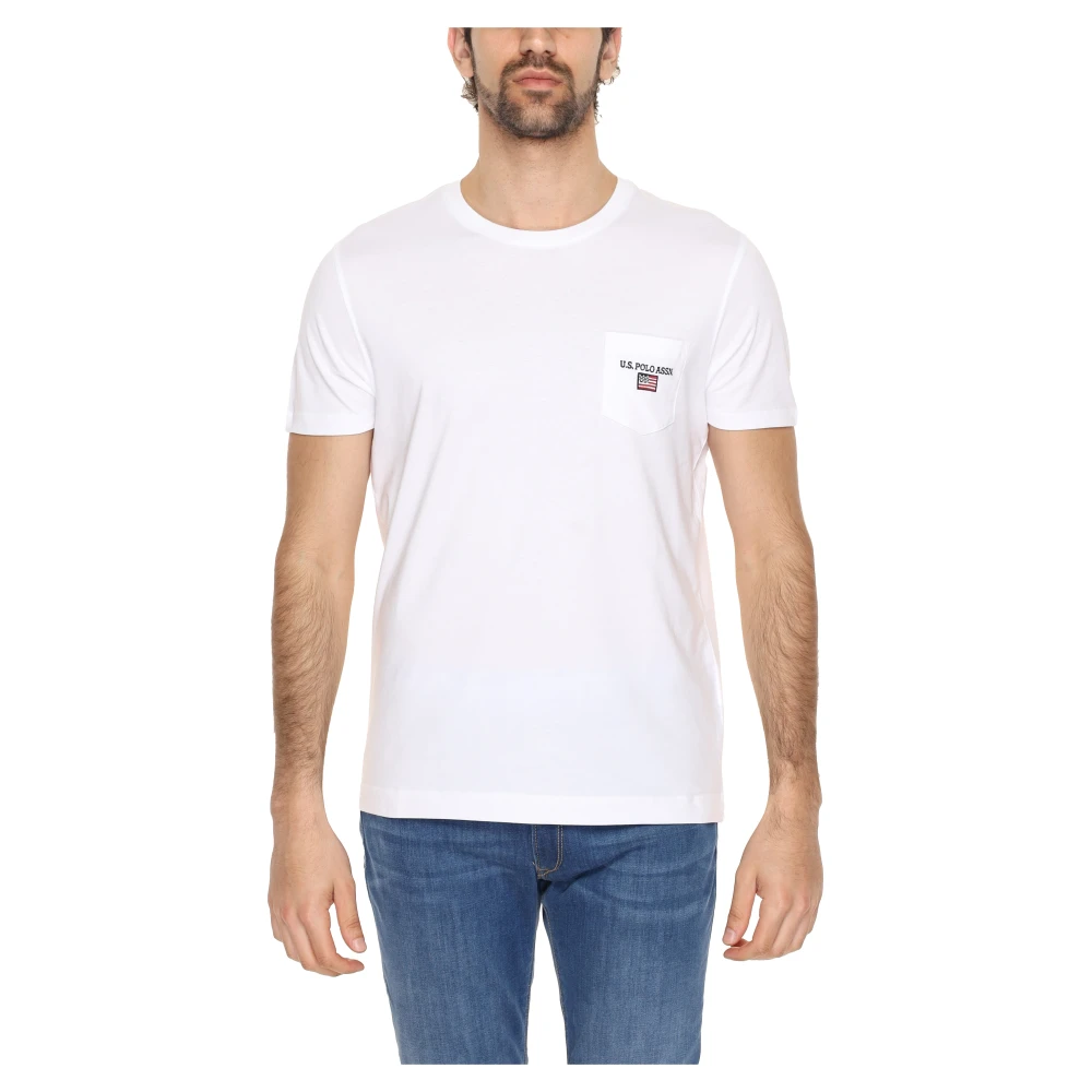 U.s. Polo Assn. Heren T-shirt Lente Zomer Collectie 100% Katoen White Heren