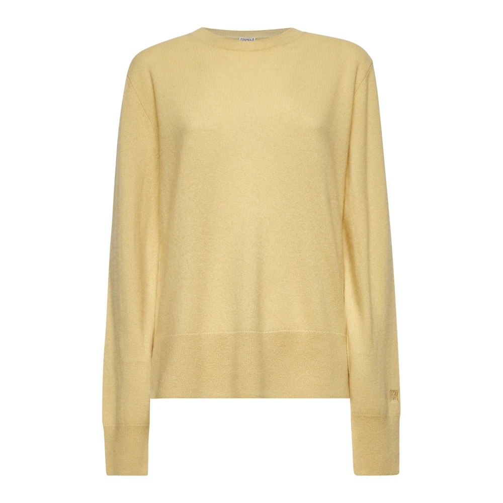 Totême Yellow Cashmere Knitwear, Female, M, Cashmere Crewneck Jumper In