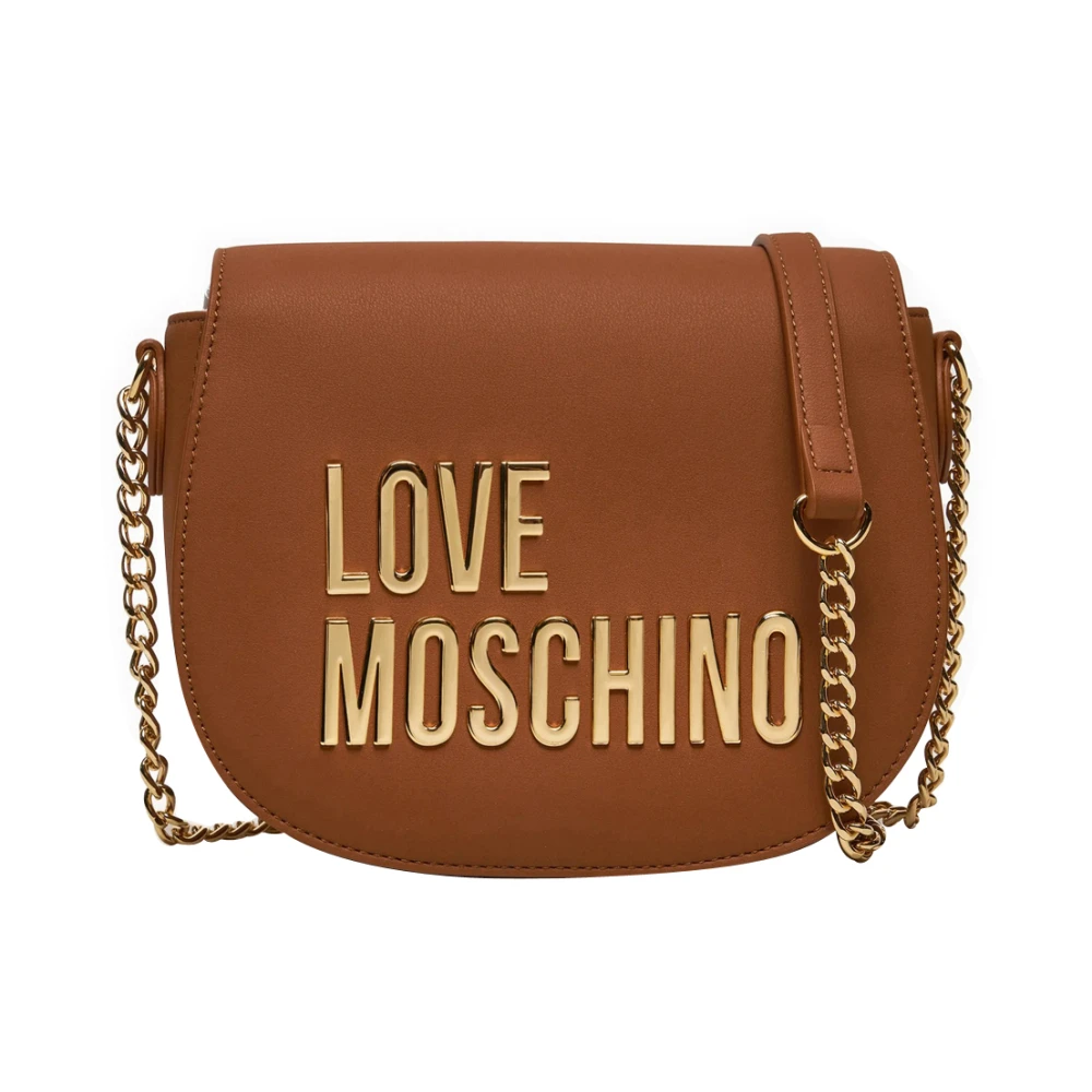 Love Moschino Bruine schoudertas met klep sluiting Brown Dames