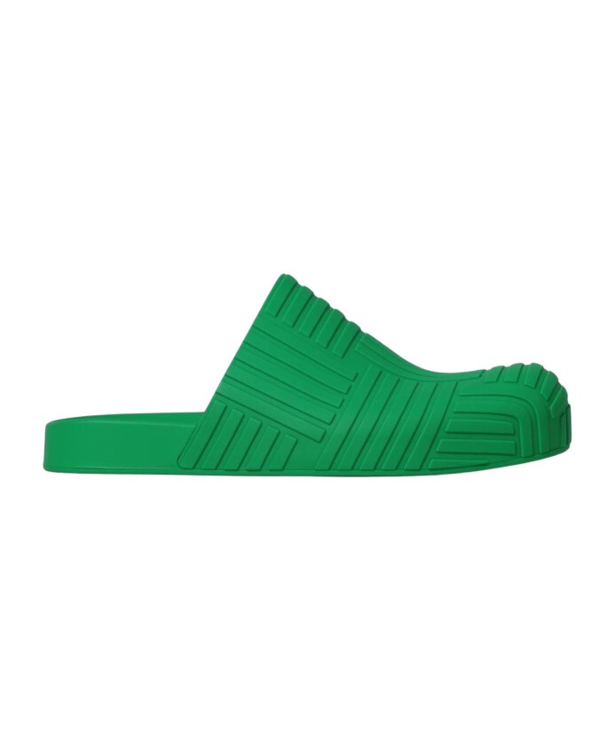 mules-en-caoutchouc-vertes-motif-intrecciato