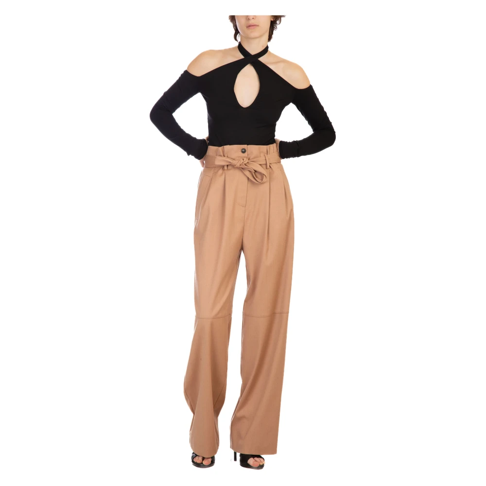 pinko Pacman Flanellen Broek Beige Dames
