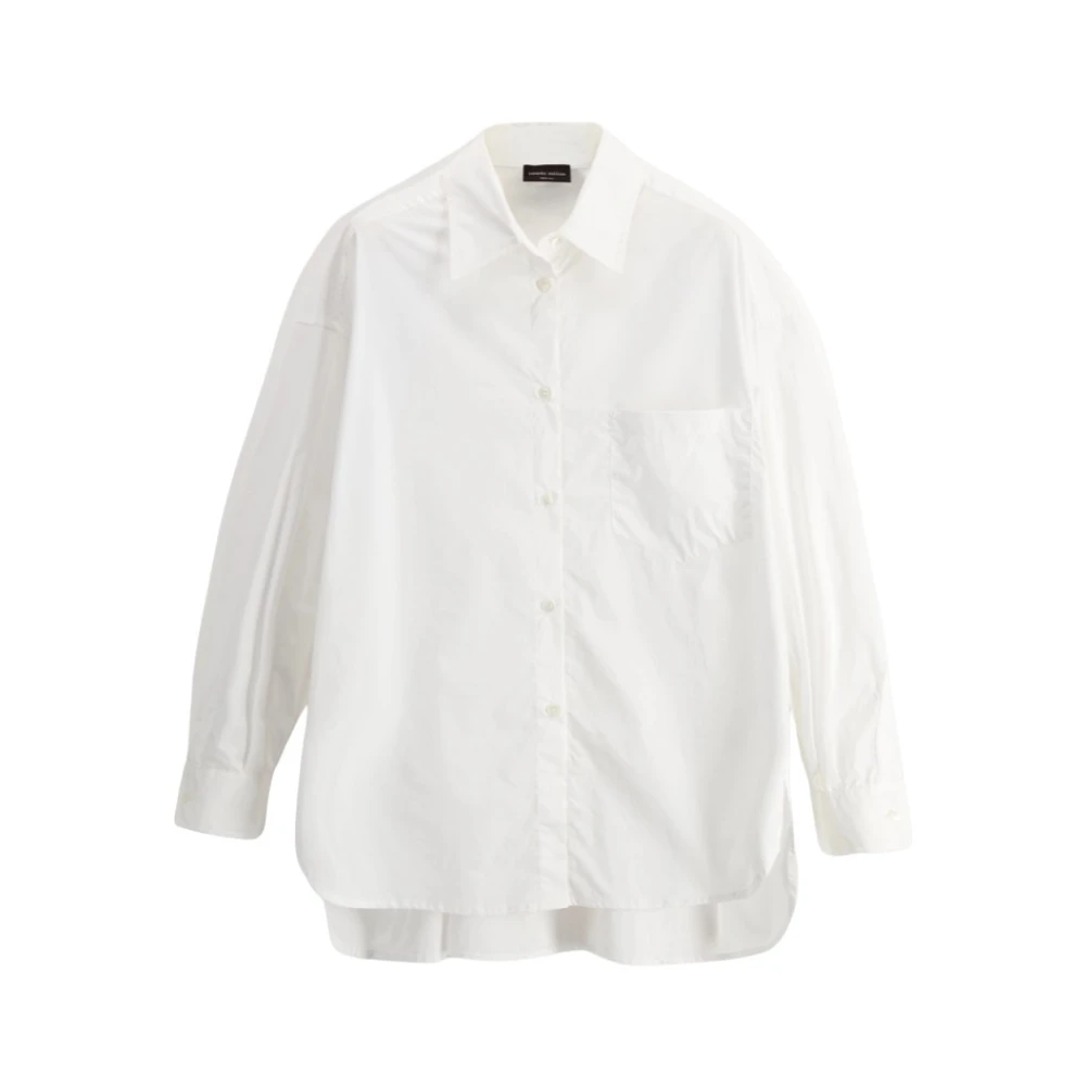 Roberto Collina Wit Overmaatse Shirt met Borstzak White Dames
