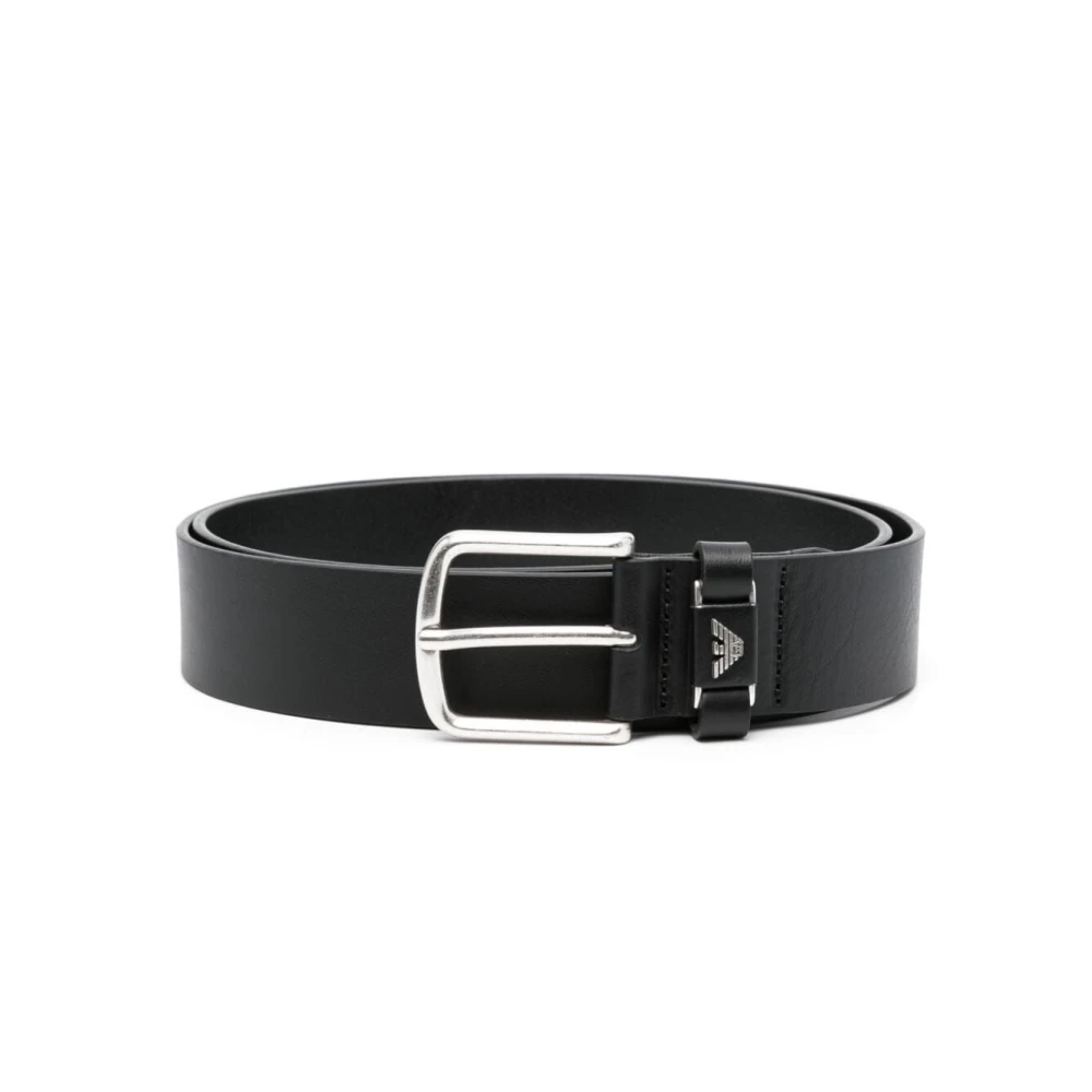 Emporio Armani Licht Grijs Zwart Mannen Riem Black Heren