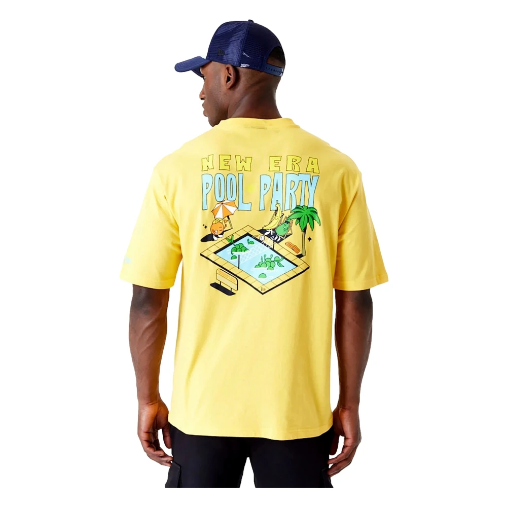 new era Gele Fruit Grafische Tee Yellow Heren