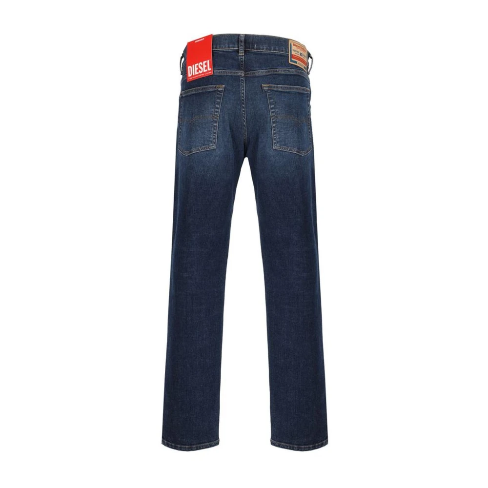 Diesel Katoenen Jeans met Leren Patch Blue Heren