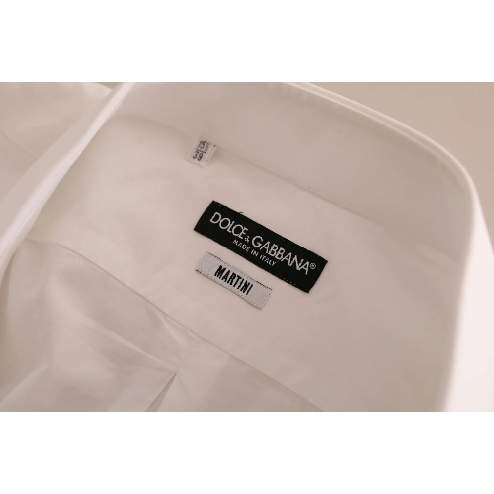 Dolce & Gabbana Elegante witte katoenen overhemd Martini White Heren