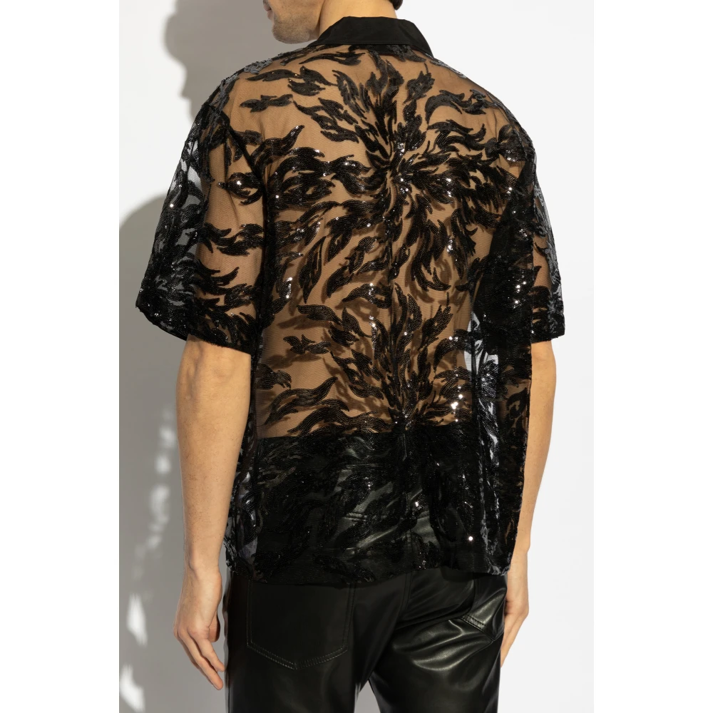 Dsquared2 Shirt met paillettenpatroon Black Heren