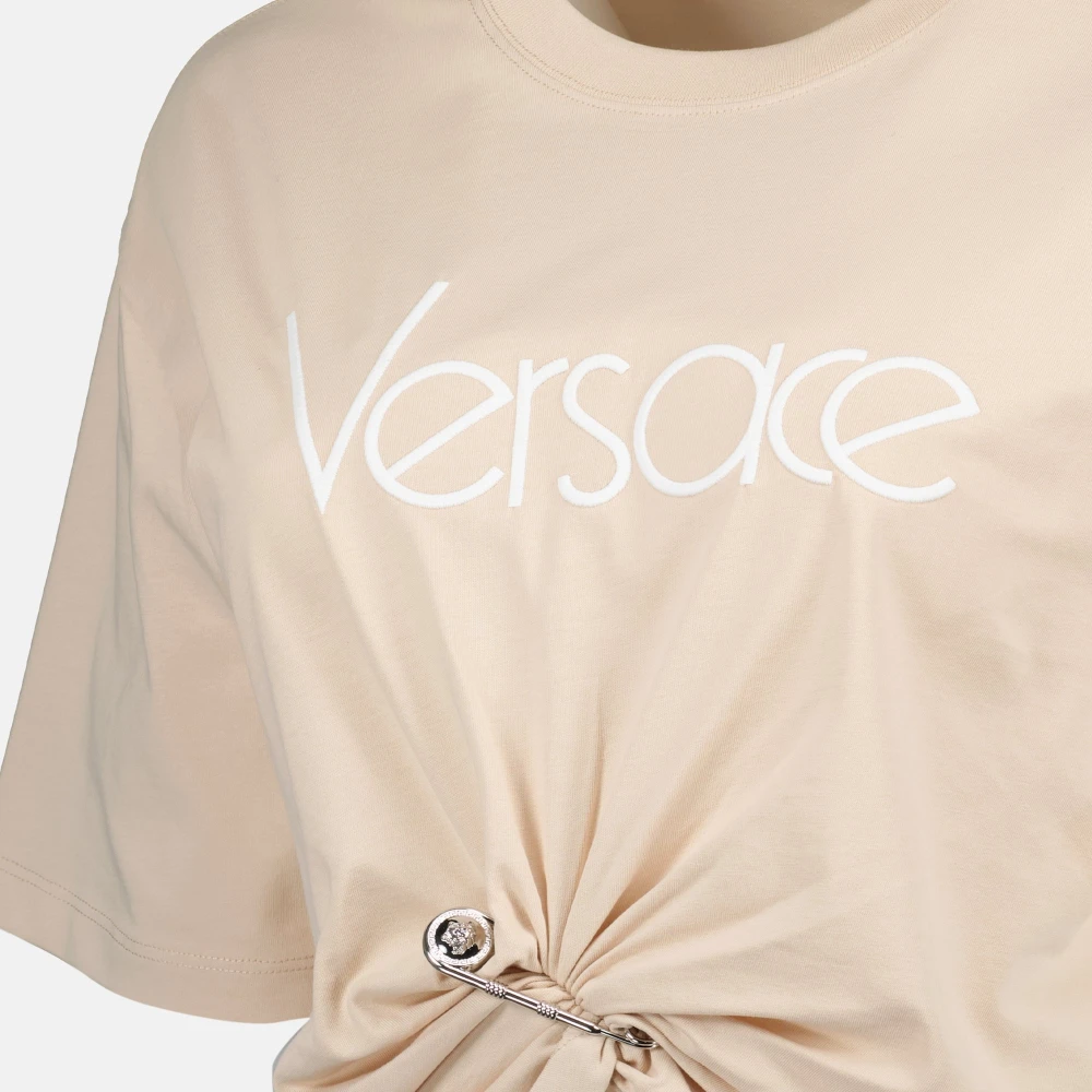 Versace Veiligheidsspeld T-shirt Court Beige Dames