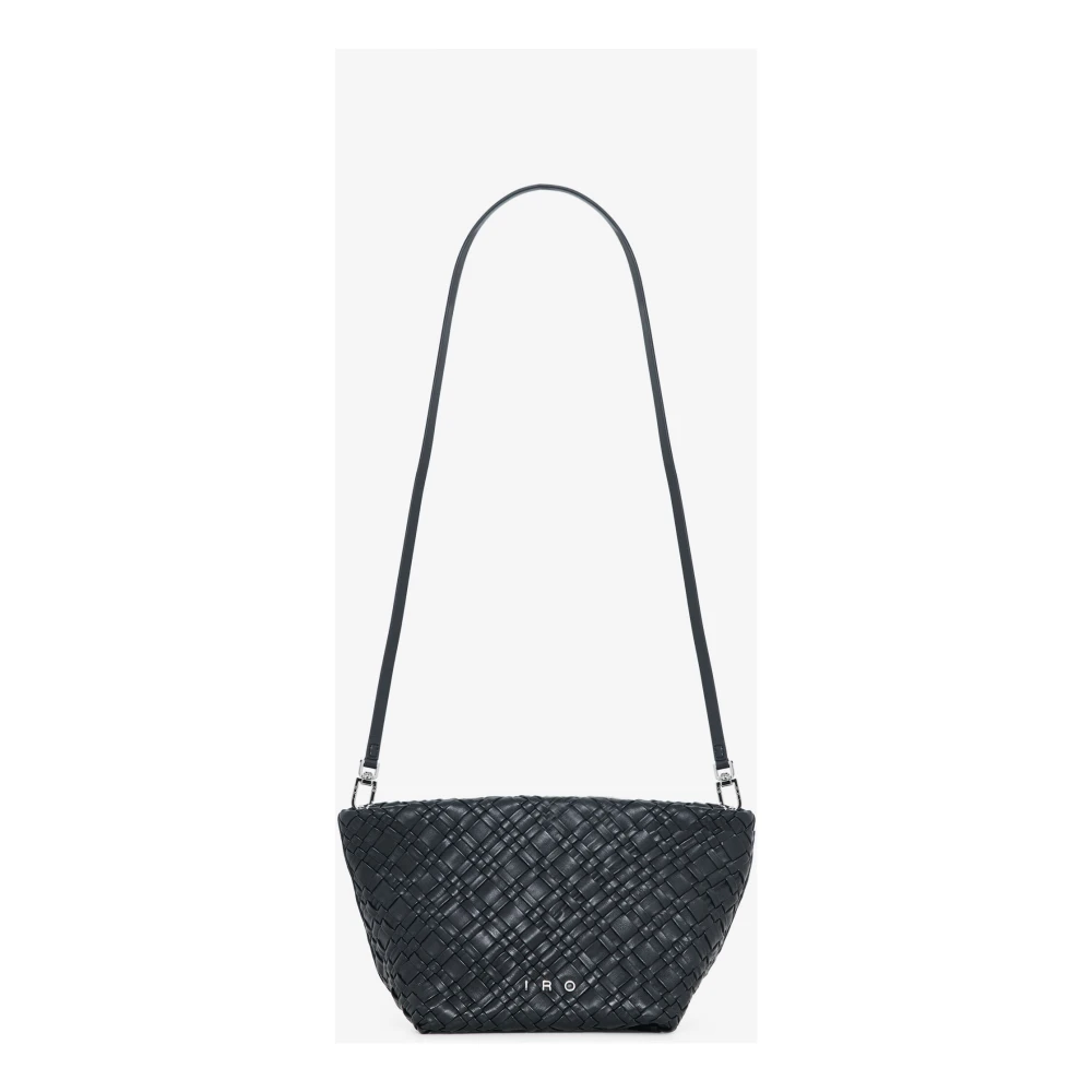 IRO Gevlochten leren etui met afneembaar handvat Black Dames